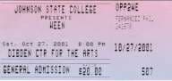 Ween Live at Dibden Center - Johnson State College on 2001-10-27 album art